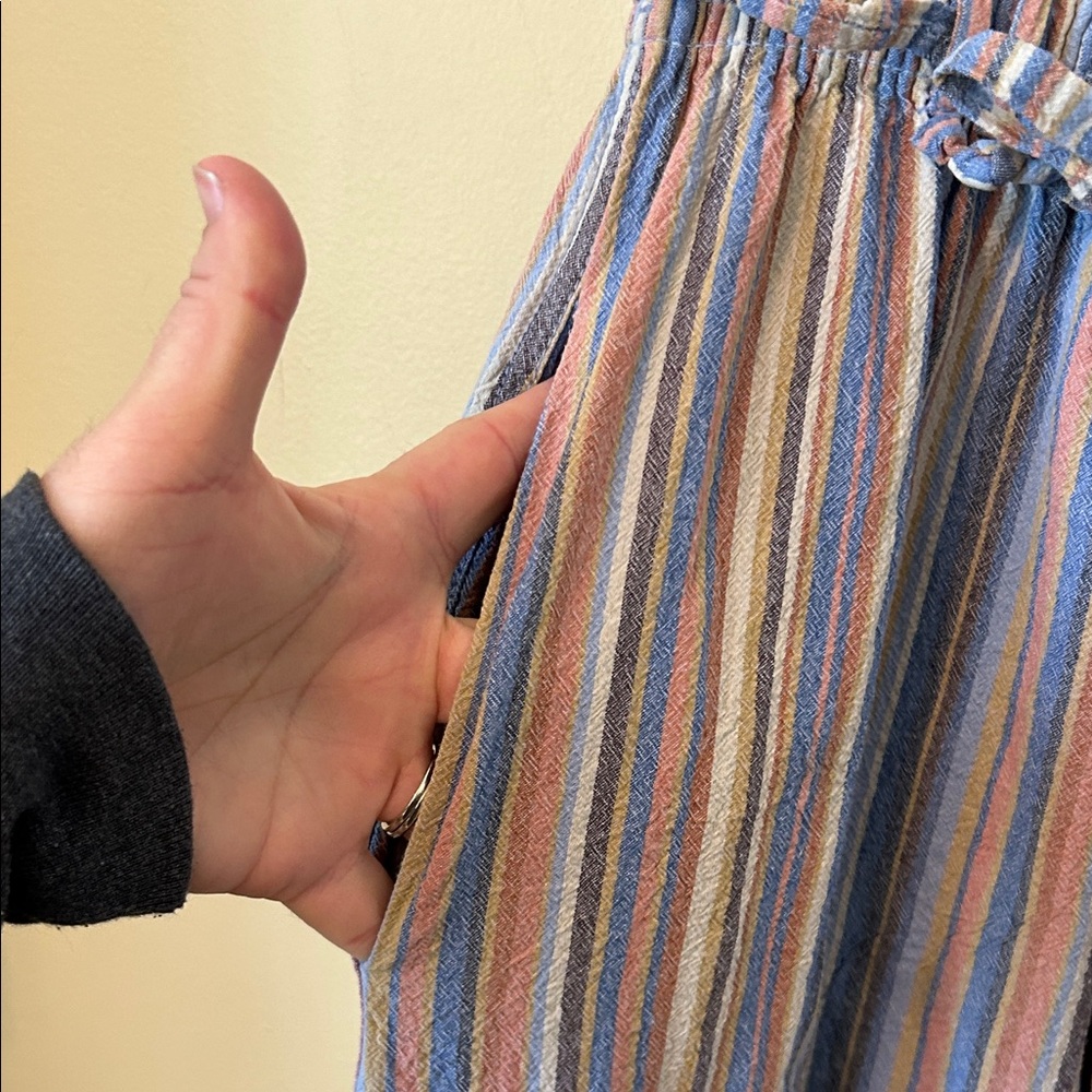 Free People Roaming Shores Striped Strapless Jumpsuit Size L - Picture 8 of 14